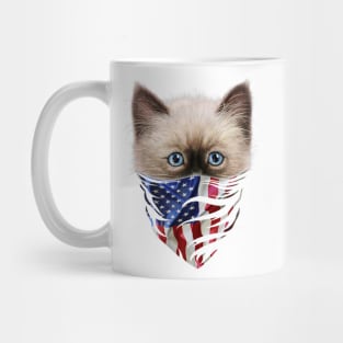 Patriot Siamese Cat In Usa America Bandana Mug